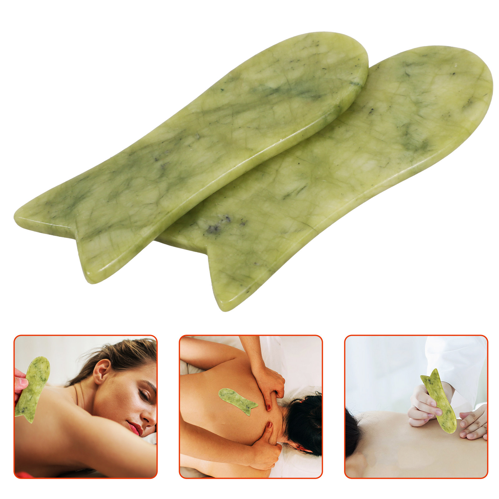 Spa Y Wellness - 2 stuks natuurlijke jade Gua Sha