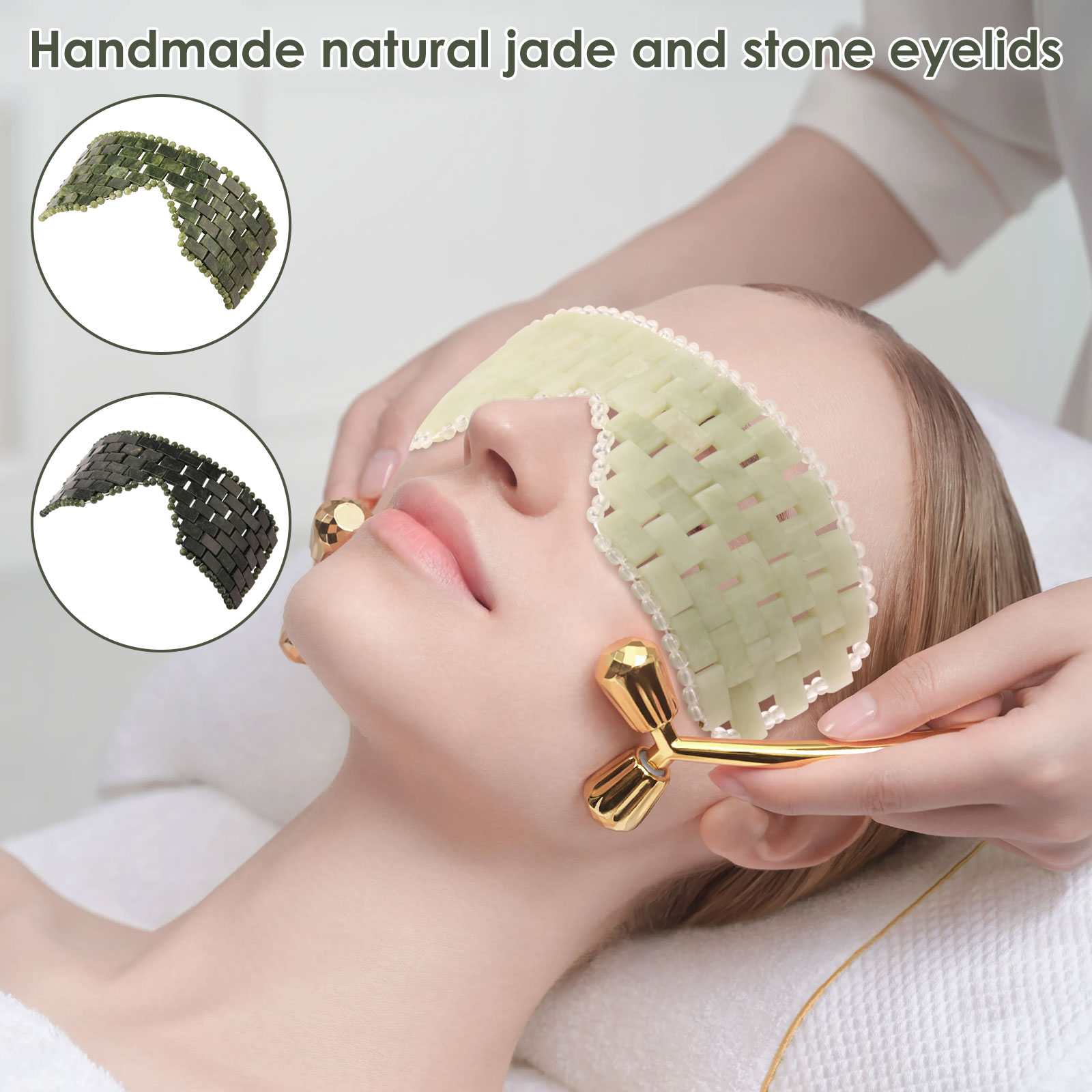Spa Y Wellness - Jade Oogmasker Draagbare Jade Stone Gezichtsmasker