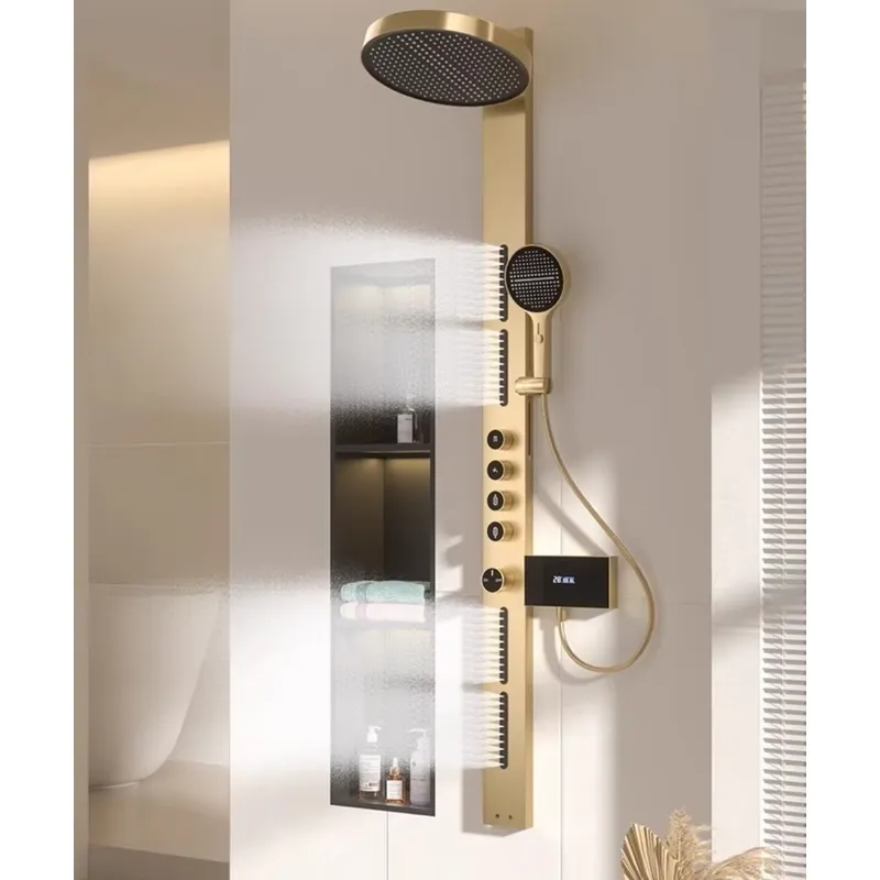 Spa & Wellness Hotel Diament Ustroń Zdjęcia - Messing regendouchepaneelset met digitaal display, wandmontage,